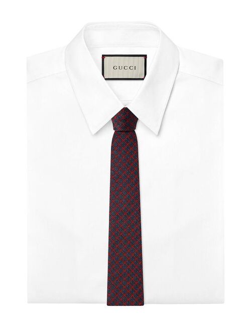 Gucci GG rhombus motif silk tie