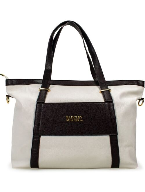 Badgley Mischka Anna Faux Leather Tote Weekender Travel Bag