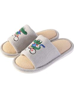 TRUEHAN Unisex 3D Cute Animal Lightweight Toddler Kids Bootie Slippers Girls Boys Indoor/Outdoor Plush Soft Warm Non-Slip House Shoes