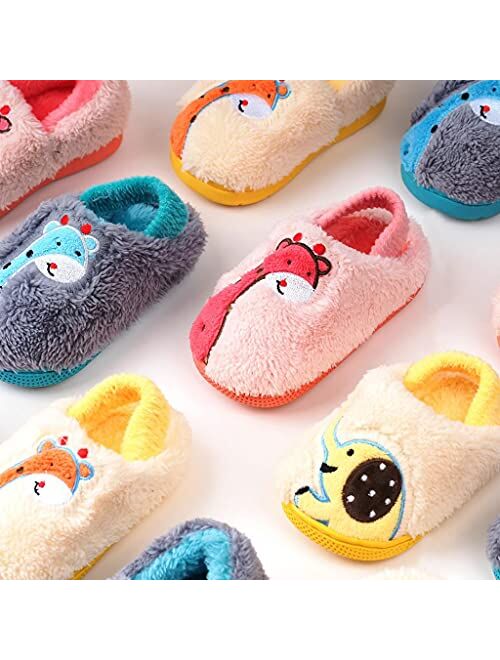 Mikitutu Toddler Boys & Girls Cute Animal Slippers, Kids Winter House Shoes