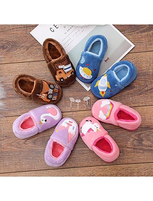 Centipede Demon Plush Warm Slippers for Girls Boys Kids Toddlers Winter Fur Lined Indoor House Home Shoes