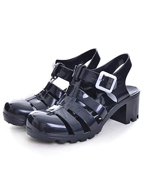 Hee Grand Women Crystal Jelly Sandals Summer Women Rain Boots Retro Slingback Strappy Heels/Flat Sandals For Women