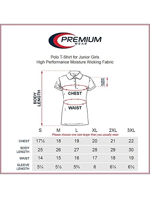 Premium Wear Moisture Wicking Polo T-Shirt for Junior Girls
