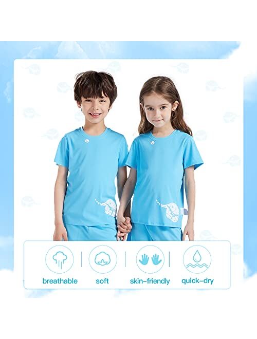 hinos Christmas Dry-Fit Moisture Wicking Active Athletic Performance Short-Sleeve T-Shirt Boys & Girls 2-12 Years, Blue/White