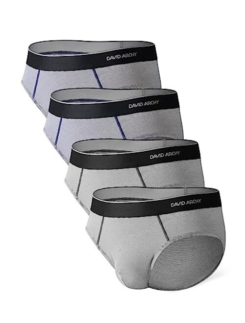 DAVID ARCHY Men's 3 Pack Soft Modal Briefs Breathable Pouch Underwear
