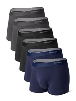 Men's Underwear Soft Cotton-Modal Blend Breathable Pouch Comfort Lightweight Trunks No Fly in 3 or 4 Pack