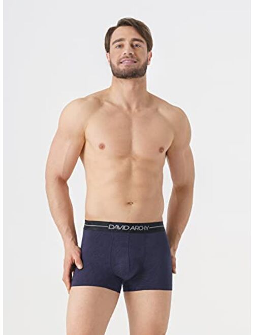 DAVID ARCHY Men's Underwear Soft Cotton-Modal Blend Breathable Pouch Comfort Lightweight Trunks No Fly in 3 or 4 Pack