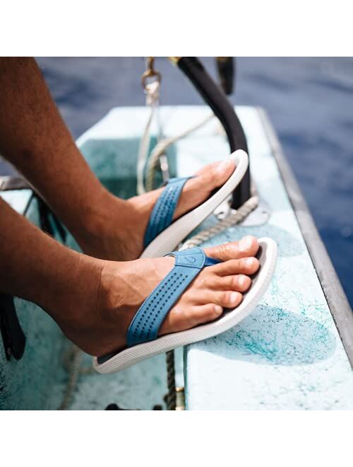 OluKai Ulele Men's Beach Sandals, Quick-Dry Flip-Flop Slides, Water Resistant Suede Lining & Wet Grip Soles, Soft Comfort Fit & Arch Support