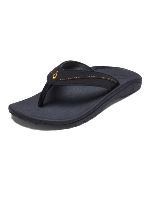 OluKai Ohana Koa Men's Beach Sandals, Quick-Dry Flip-Flop Slides, Water Resistant & Lightweight, Compression Molded Footbed & Soft Comfort Fit