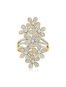 0.70 ct. t.w. Diamond Flower Ring in 14kt Yellow Gold