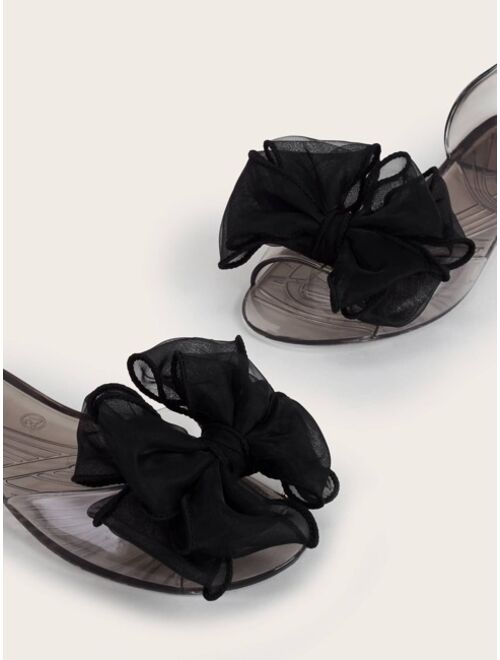 Shein Open Toe Bow Decor Sandals