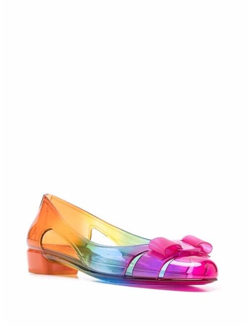 Salvatore Ferragamo rainbow Vara-bow jelly pumps