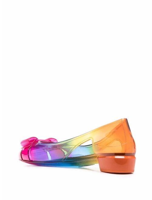 Salvatore Ferragamo rainbow Vara-bow jelly pumps