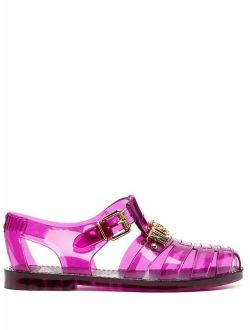 logo buckled jelly sandals