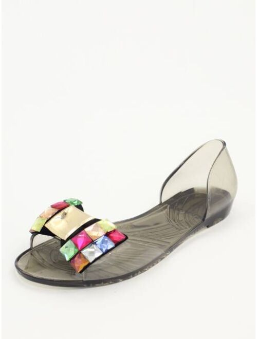 Shein Crystal Decor Bow Design Sandals