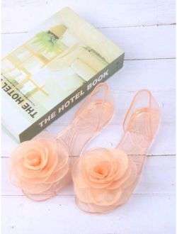 Stereo Flower Decor Clear Sandals