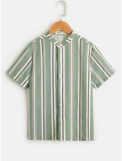 SHEIN Boys Button Up Striped Shirt