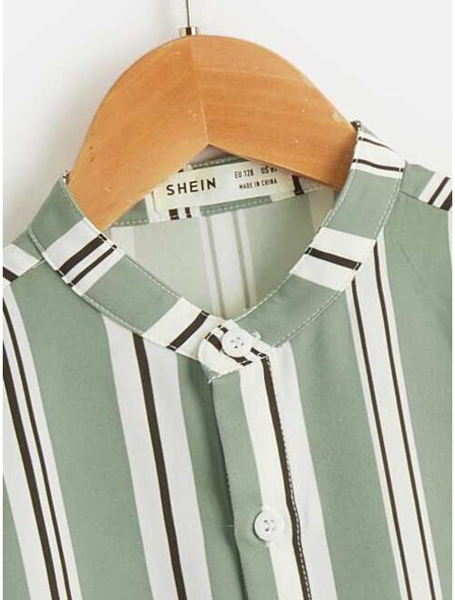 SHEIN Boys Button Up Striped Shirt
