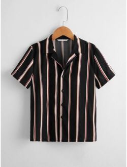 Boys Striped Single Breasted Shirt