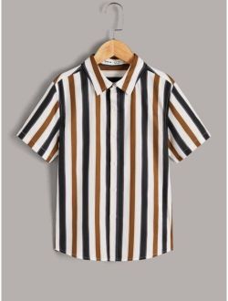 Boys Striped Print Shirt