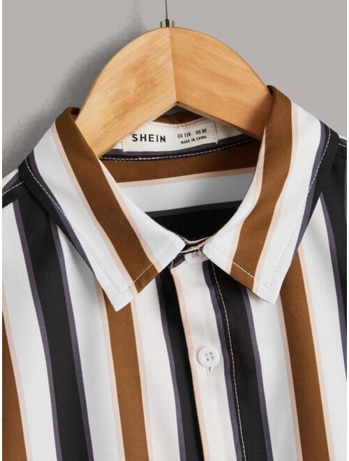 SHEIN Boys Striped Print Shirt