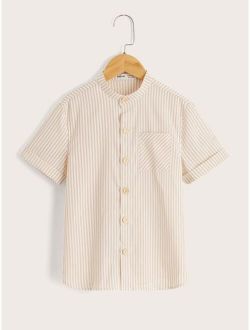 Boys Striped Pocket Detail Shirt