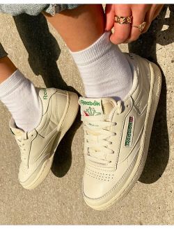 Classic Club C Vintage Sneakers In Chalk With Green Shoes For Women