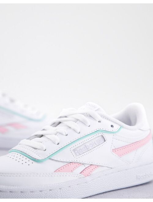 Reebok Club C Revenge sneakers in white and pastels - Exclusive to ASOS