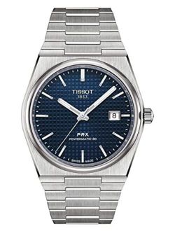 Men's PRX Swiss Automatic Dress Watch with Stainless Steel Strap, Grey, 12 (Model: T1374071104100)