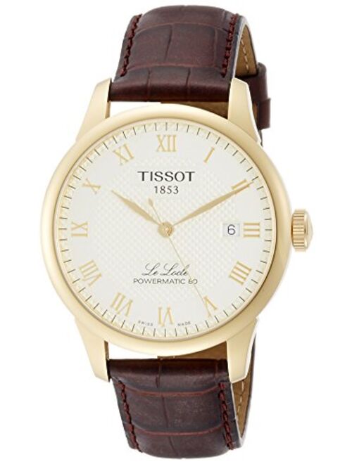 Tissot mens Le Locle Stainless Steel Dress Watch Brown T0064073626300