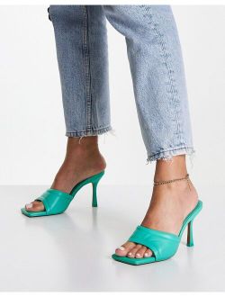 Harvey mid heeled mule sandals in green