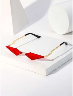 Men Geometric Frame Rimless Fashion Glasses