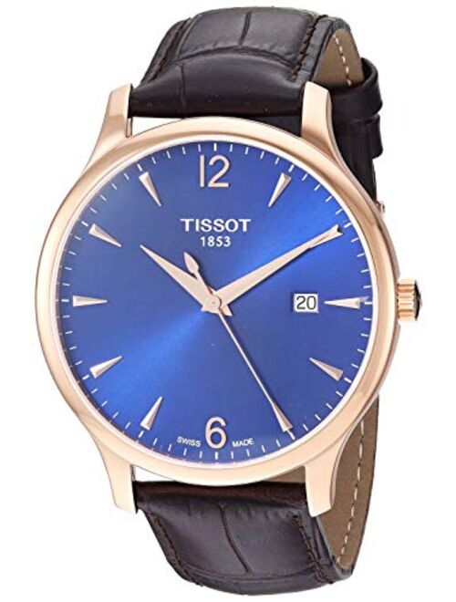 Tissot mens Tradition Stainless Steel Dress Watch Rose Gold T0636103604700