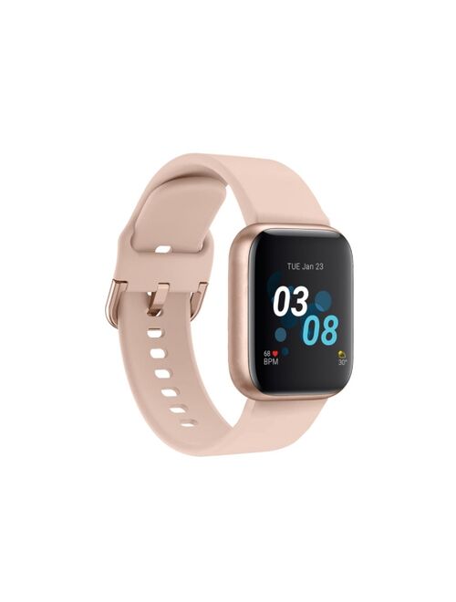 iTouch Air 3 Women's Touchscreen Smartwatch Fitness Tracker: Rose Gold Case with Blush Strap 40mm