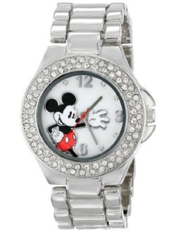 Disney Women's MK2070 Mickey Mouse Mother-of-Pearl Dial Silver-Tone Bracelet Watch