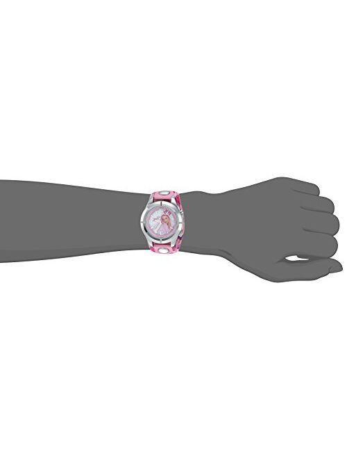 Accutime Jojo Siwa Kids' Analog Watch with Silver-Tone Case, Pink Leather Strap, Easy to Buckle - Kids' Watch with JoJo Siwa on the Dial, Safe for Children - Model: JOJ50