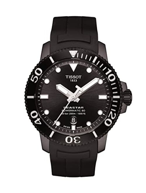 Tissot mens Seastar 660/1000 Stainless Steel Casual Watch Black T1204073705100