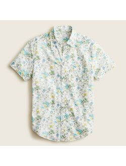 Short-sleeve point-collar shirt in Liberty® print