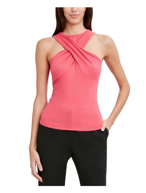 BCBGMAXAZRIA Twist Neck Knit Tank Top