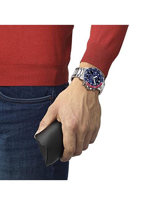Tissot Men's Seastar 1000 316L Stainless Steel case Swiss Quartz Watch Strap, Gray, 22 (Model: T1204171104103)