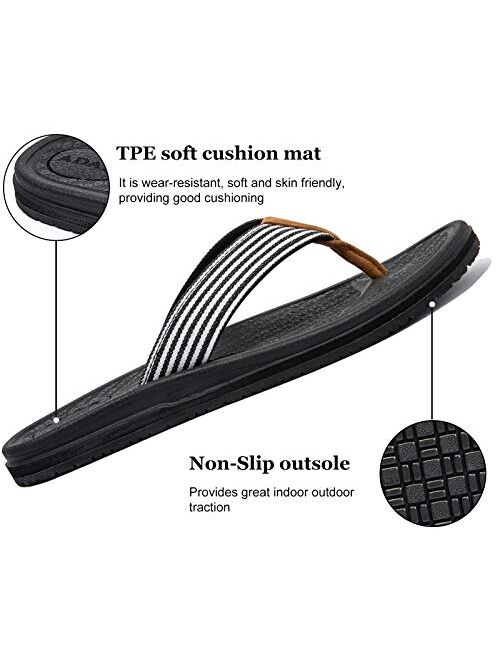 ADAX Women's Comfortable Memory Foam Flip Flops,Soft Cushion Non Slip Thong Sandals With Arch Support