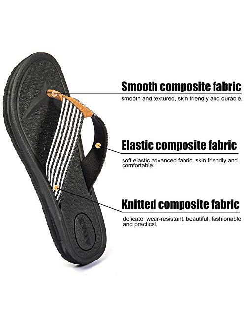 ADAX Women's Comfortable Memory Foam Flip Flops,Soft Cushion Non Slip Thong Sandals With Arch Support