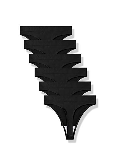 GRANKEE Women's Breathable Seamless Thong Panties No Show Underwear Pack