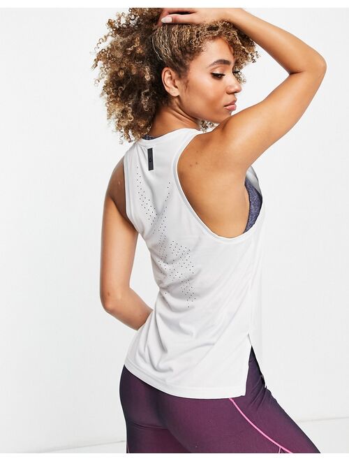 Reebok United by Fitness perforated tank top in true gray