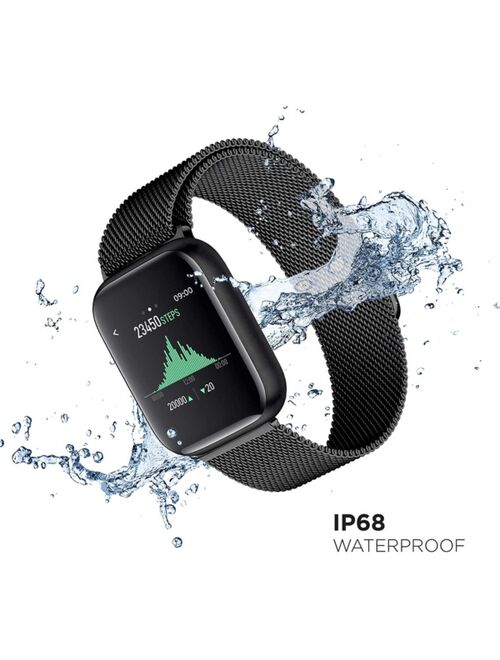 iTouch Air 3 Unisex Black Mesh Strap Smart Watch 44mm