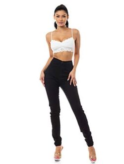 Ap Blue Aphrodite High Waisted Jeans for Women - High Rise Waist Skinny Slim Fit Stretch Casual Denim Pants with Back Pockets