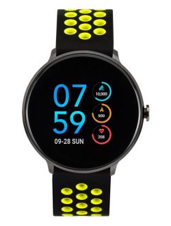 Men's Sport Black & Yellow Silicone Strap Touchscreen Smart Watch 43.2mm