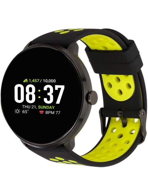 iTouch Men's Sport Black & Yellow Silicone Strap Touchscreen Smart Watch 43.2mm