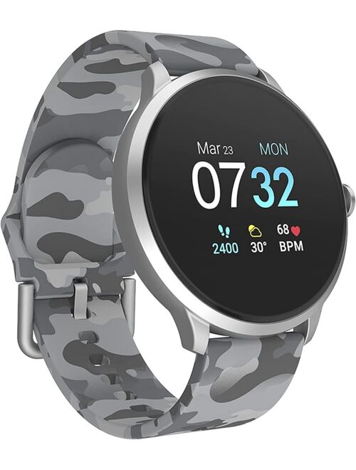iTouch Air 3 Unisex Light Gray Camo Silicone Strap Smartwatch 45.3mm