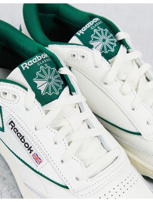 Reebok Club C Mid ll sneakers in chalk and green - exclusive to ASOS